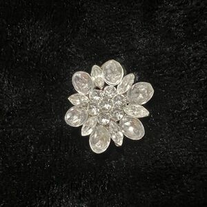 Women’s Diamond Gemstone Brooch With Silver Back And Pin And Clasp Closure